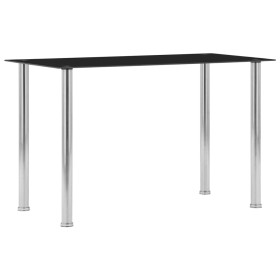 Mesa de comedor de vidrio templado negro 120x60x75