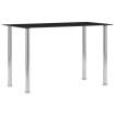 Mesa de comedor de vidrio templado negro 120x60x75 cm