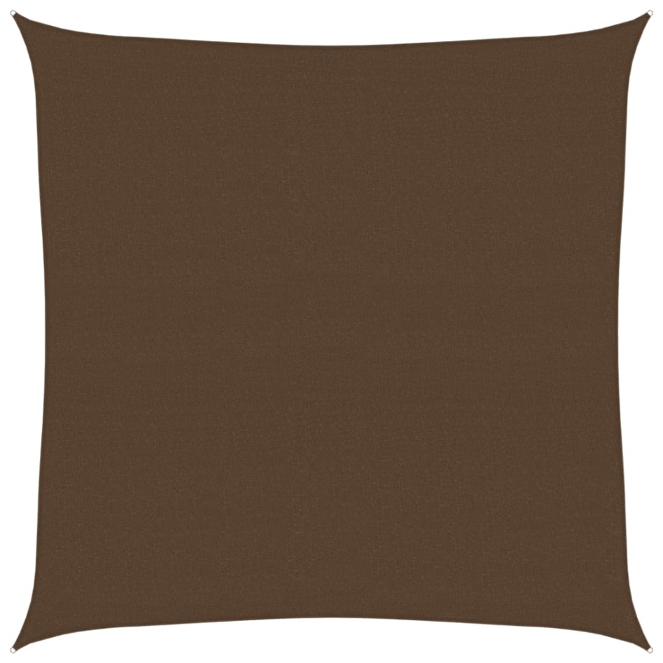 Toldo de vela HDPE marrón 160 g/m² 7x7