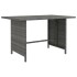 Mesa de jardín de ratán sintético gris 110x70x65
