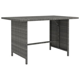 Mesa de jardín de ratán sintético gris 110x70x65