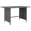 Mesa de jardín de ratán sintético gris 110x70x65 cm