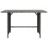 Mesa de jardín de ratán sintético gris 110x70x65