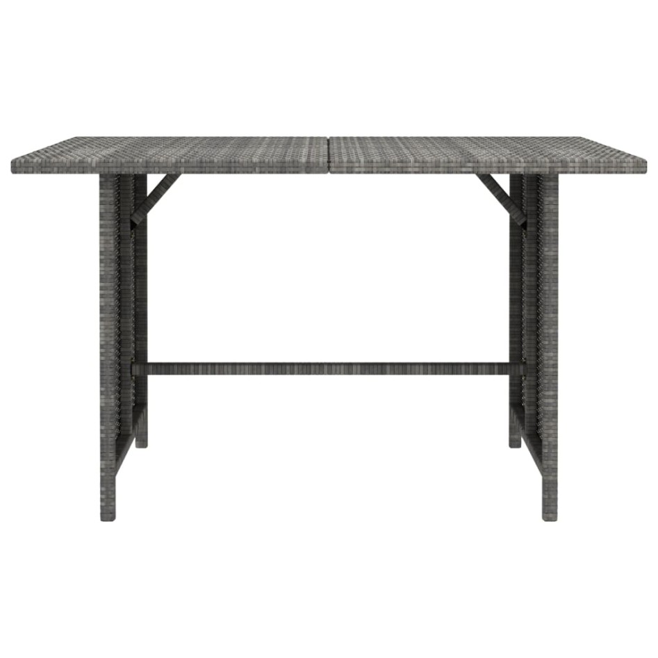 Mesa de jardín de ratán sintético gris 110x70x65