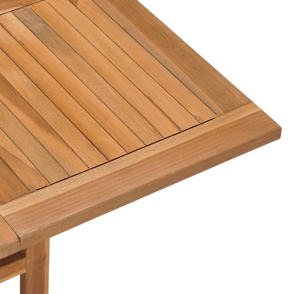 Mesa de comedor plegable para jardín madera de teca 90x90x75