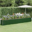 Jardinera arriate acero recubrimiento polvo verde 440x80x68 cm