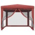 Carpa para fiestas con 4 paredes de malla HDPE rojo 3x4