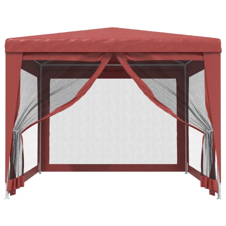 Carpa para fiestas con 4 paredes de malla HDPE rojo 3x4