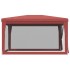 Carpa para fiestas con 4 paredes de malla HDPE rojo 3x4