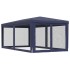 Carpa para fiestas con 6 paredes de malla HDPE azul 3x6