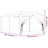 Carpa para fiestas con 6 paredes de malla HDPE rojo 3x6