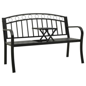 Banco de jardín con mesa acero negro 120