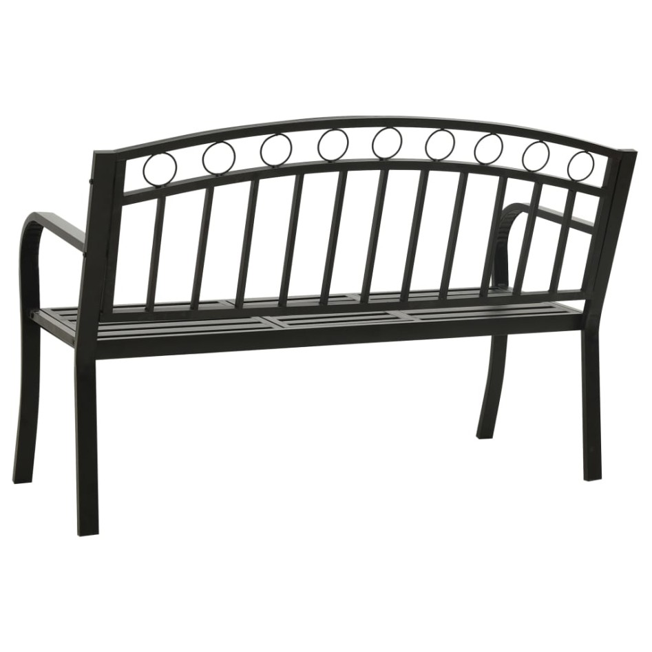 Banco de jardín con mesa acero negro 120
