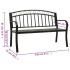 Banco de jardín con mesa acero negro 120