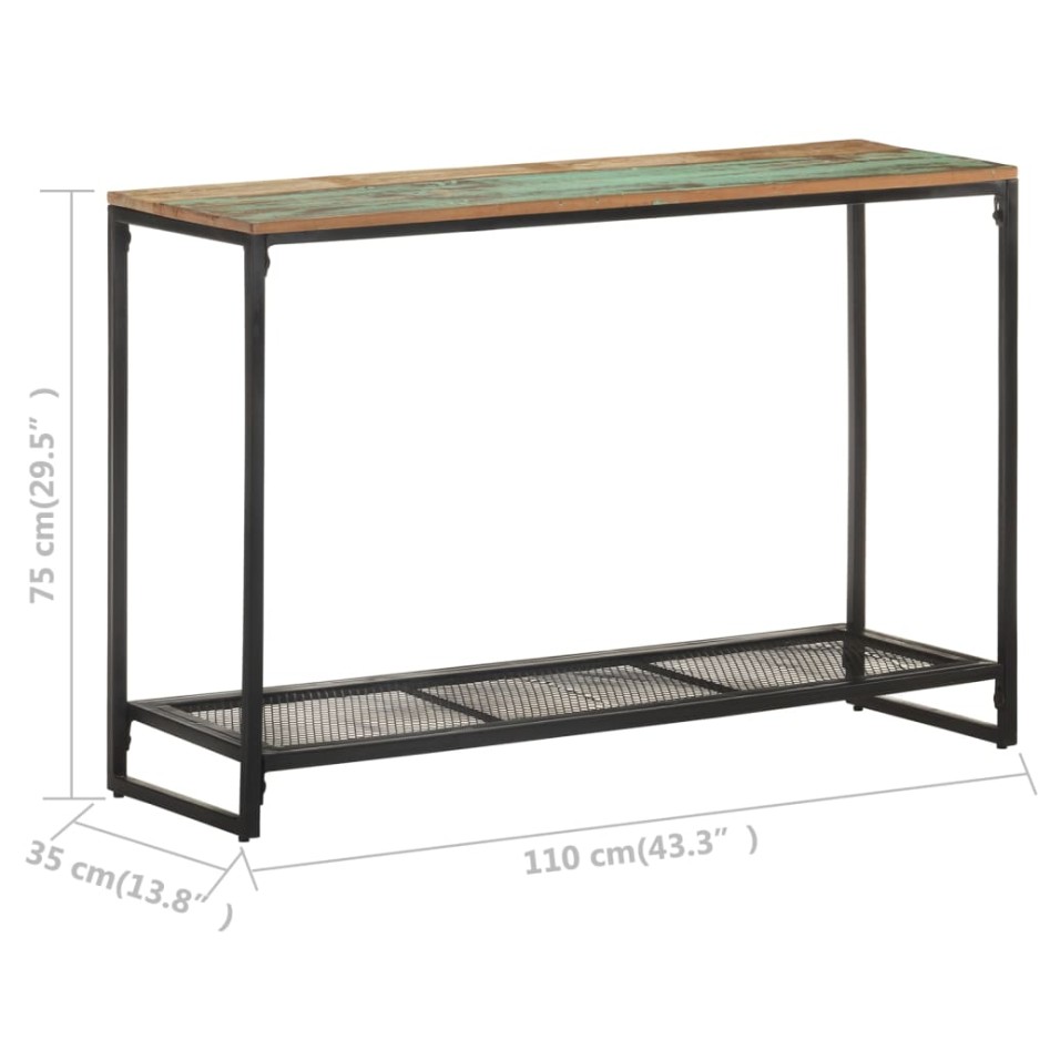 Mesa consola de madera maciza reciclada 110x35x75
