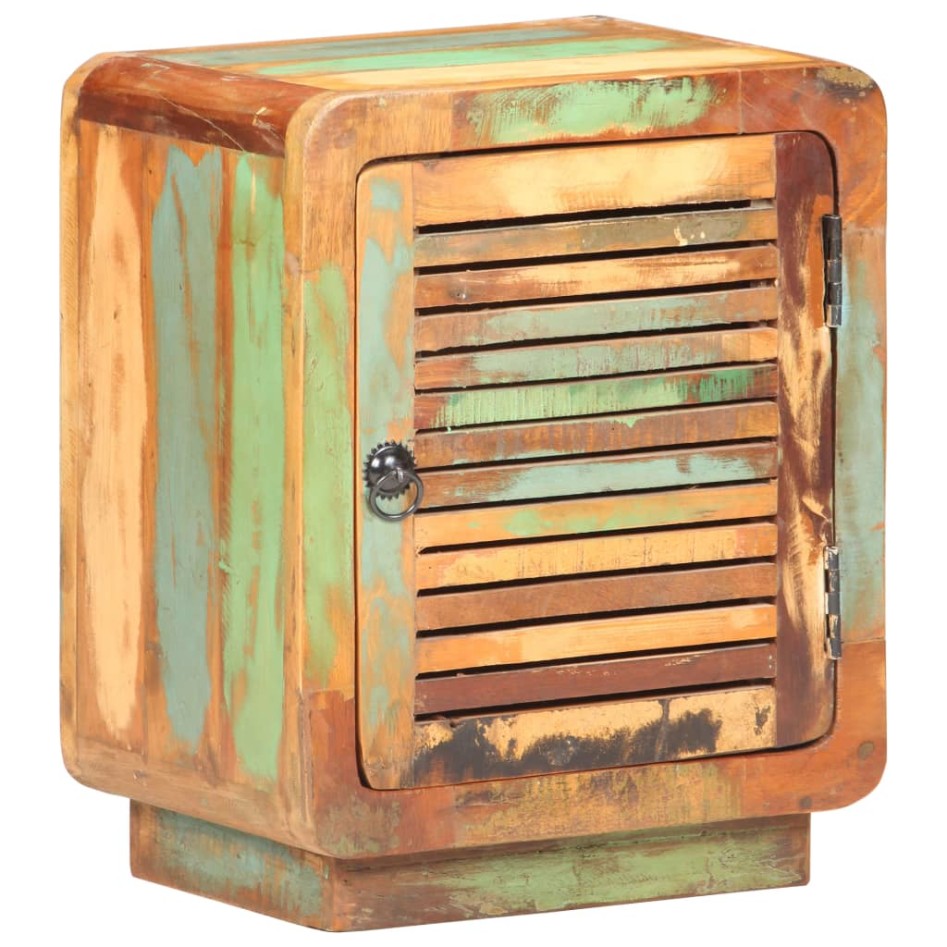 Mesita de noche de madera maciza reciclada 40x30x50