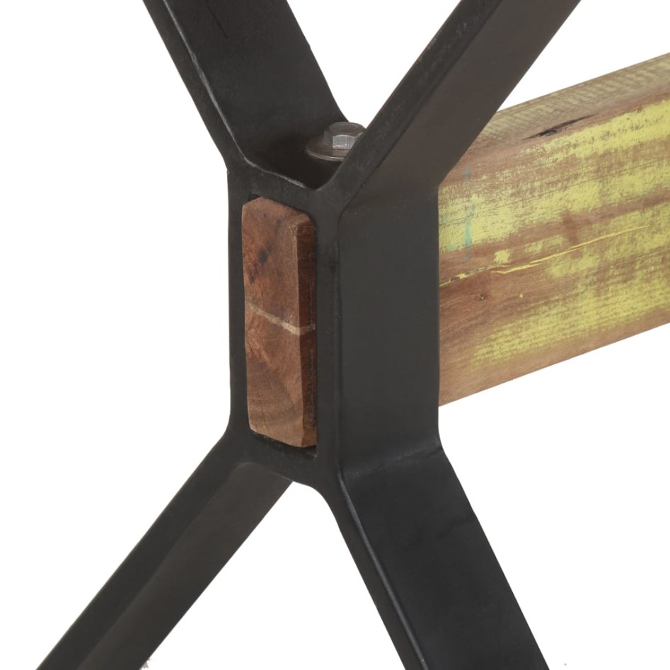 Mesa de comedor de madera maciza reciclada 140x70x76