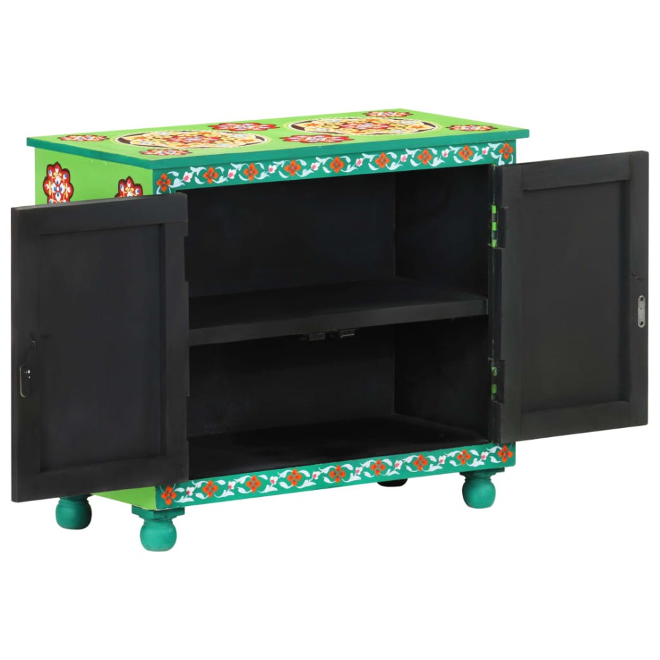 Aparador madera de mango pintado a mano multicolor 70x35x60