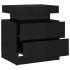 Mesita de noche madera de ingeniería negro brillo 45x35x52