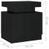 Mesita de noche madera de ingeniería negro brillo 45x35x52