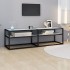 Mueble de TV vidrio templado color mármol blanco 140x40x40,5