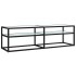 Mueble de TV vidrio templado color mármol blanco 140x40x40,5