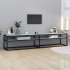 Mueble de TV vidrio templado color mármol blanco 200x40x40,5