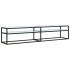 Mueble de TV vidrio templado color mármol blanco 200x40x40,5