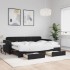 Sofá cama nido con cajones terciopelo negro 80x200