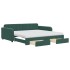 Sofá cama nido con cajones terciopelo verde oscuro 100x200