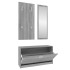 Set de mueble zapatero 3 en 1 madera contrachapada gris