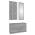Set de mueble zapatero 3 en 1 madera contrachapada gris