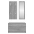 Set de mueble zapatero 3 en 1 madera contrachapada gris