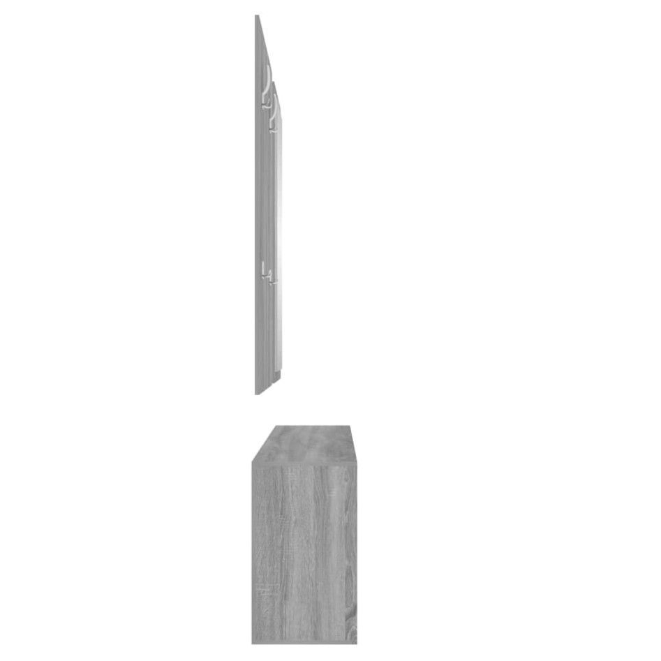 Set de mueble zapatero 3 en 1 madera contrachapada gris