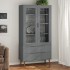 Mueble vitrina MOLDE madera maciza de pino gris 90x35x175