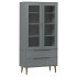 Mueble vitrina MOLDE madera maciza de pino gris 90x35x175