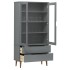 Mueble vitrina MOLDE madera maciza de pino gris 90x35x175