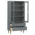 Mueble vitrina MOLDE madera maciza de pino gris 90x35x175