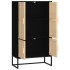 Aparador alto madera contrachapada negro 70x35x125