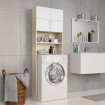 Armario para lavadora blanco y roble Sonoma 64x25,5x190 cm
