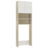 Armario para lavadora blanco y roble Sonoma 64x25,5x190