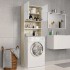 Armario para lavadora blanco y roble Sonoma 64x25,5x190