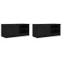 Mueble para TV 2 pzas madera contrachapada negro 80x35x36,5