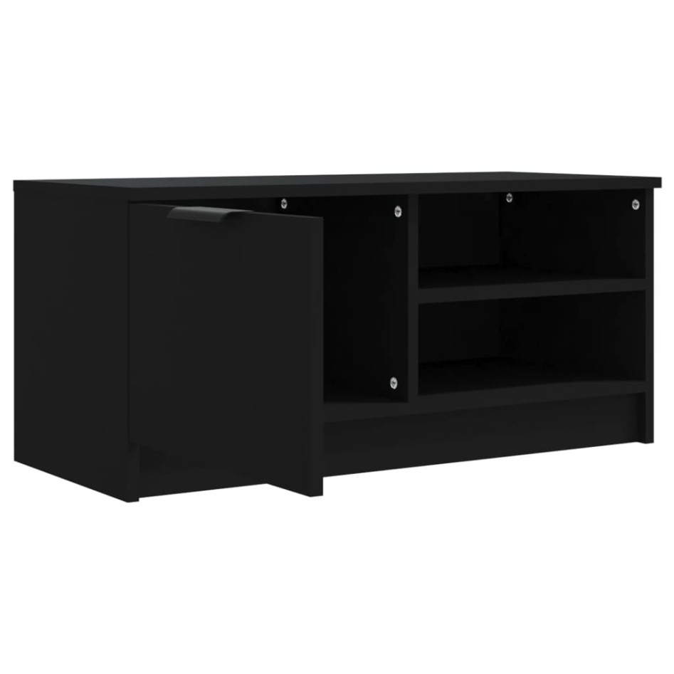 Mueble para TV 2 pzas madera contrachapada negro 80x35x36,5
