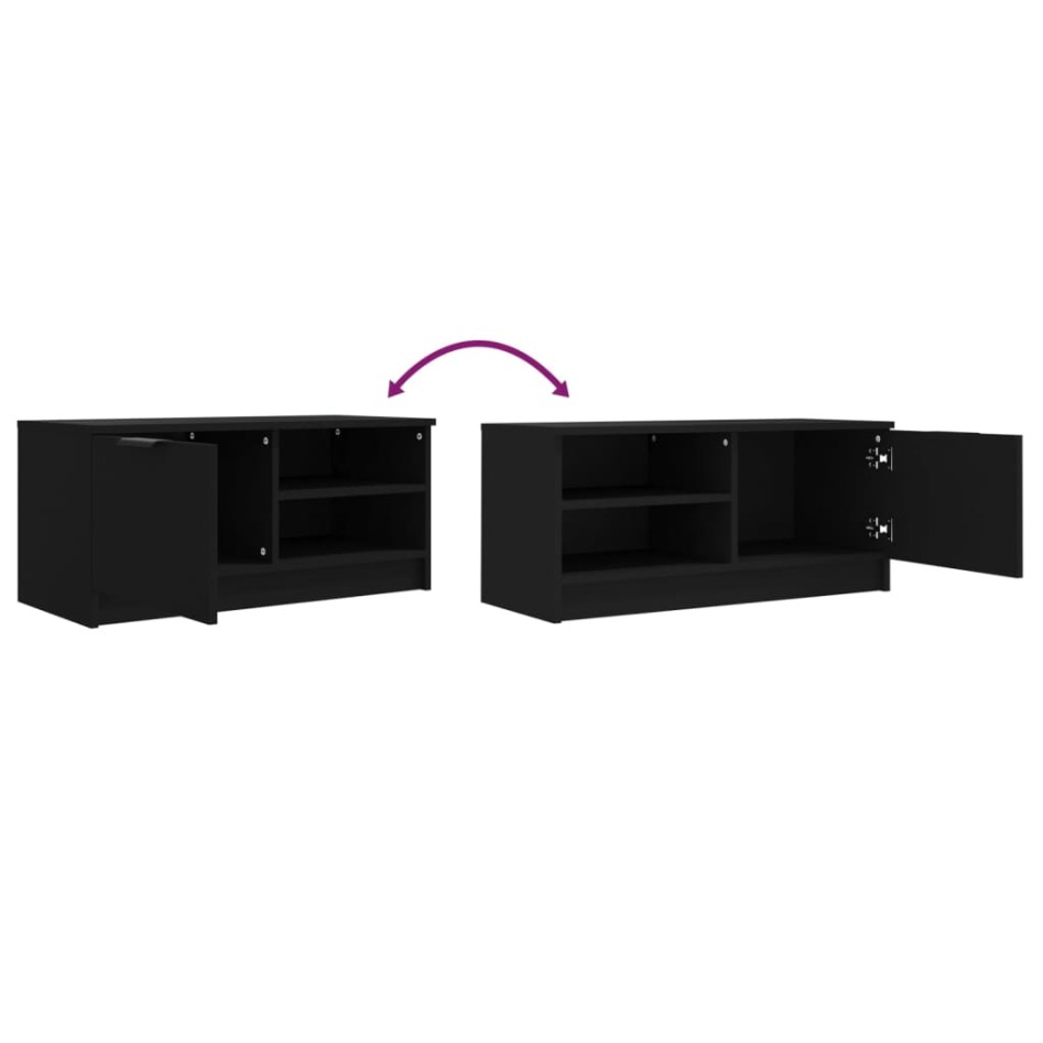 Mueble para TV 2 pzas madera contrachapada negro 80x35x36,5