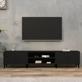 Mueble de TV madera contrachapada negro 180x31,5x40