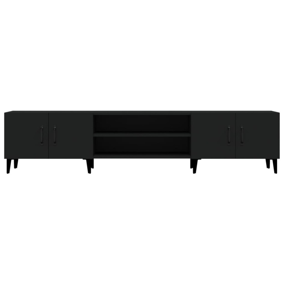 Mueble de TV madera contrachapada negro 180x31,5x40