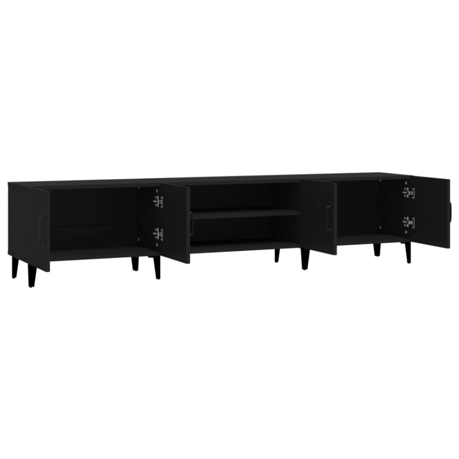 Mueble de TV madera contrachapada negro 180x31,5x40