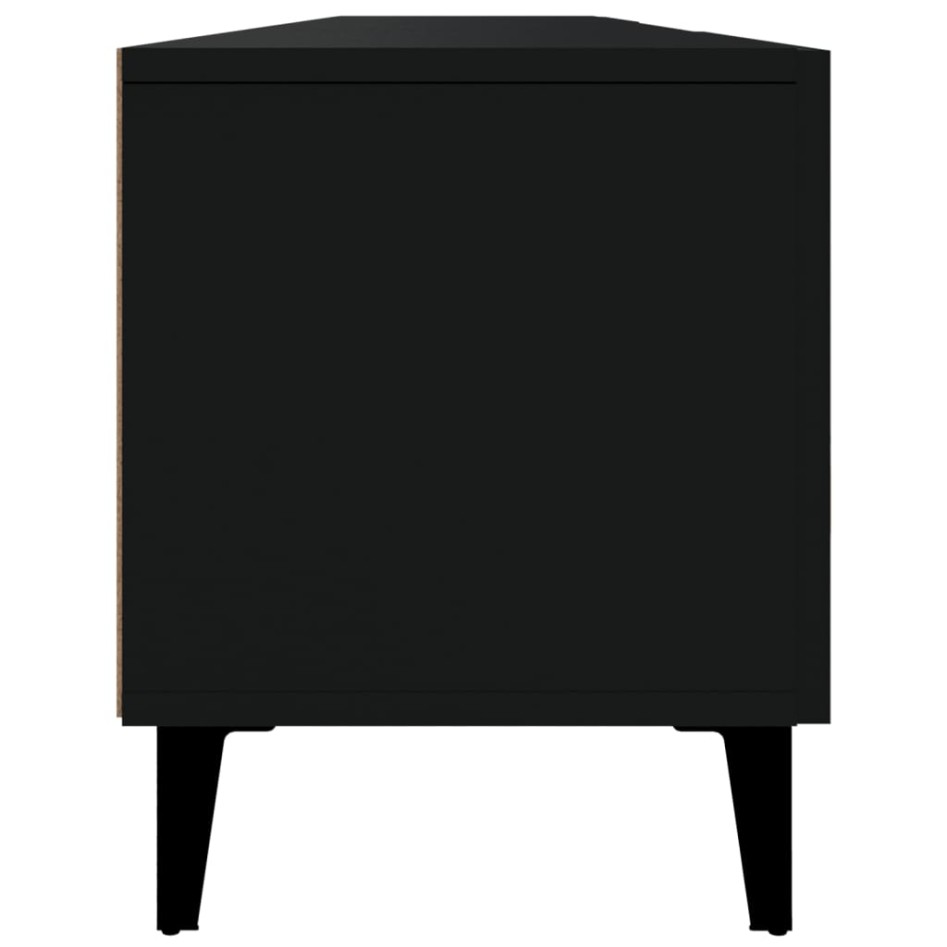 Mueble de TV madera contrachapada negro 180x31,5x40
