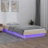 Estructura de cama individual LED sin colchón madera